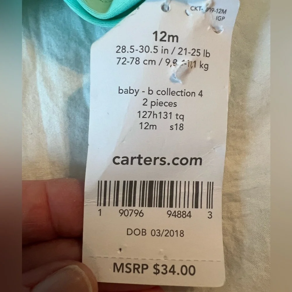 NWT Carters Baby Boy Swim Top Size 12M‎